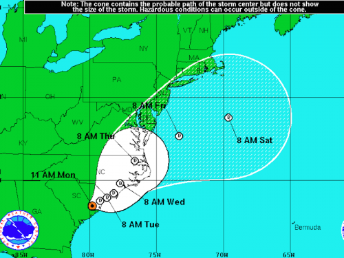 Bonnie Brings Rainy Weather